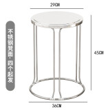 赛森简易家用凳子彩色时尚加厚海绵圆凳子换鞋凳快餐钢筋凳子 不锈钢凳面 实心六柱