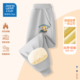 JEANSWEST CLUB真维斯集团儿童冬季加绒卫裤新款男童长裤保暖女童运动裤中大童 灰-狮子汽车 110 （建议身高100-110cm）