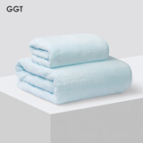 GGT日本雪花绒抗菌浴巾不掉毛加厚大毛巾成人大浴巾速干男女洗澡裹巾 空色（浴巾+毛巾套装）