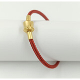 特价周生生手绳生生手链黄金转运珠红绳马卡龙钢丝绳适用皮绳手链 【红色】成品 18cm