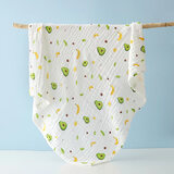 婧麒（JOYNCLEON）纱布婴儿浴巾宝宝新生A类儿童纯棉吸水家用洗澡包被裹巾 牛油果【六层棉纱 舒适亲肤】 105*105cm