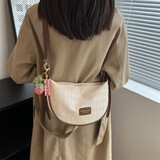 京智 时尚小包包女手机包新款百搭高级感单肩包饺子包洋气斜挎包 咖色【小花】