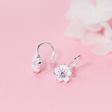 缔晶银耳夹女无耳洞耳骨夹免打孔耳钉百搭耳饰品生日礼物送女友老婆 E2273樱花耳夹-不需打耳洞