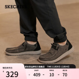 斯凯奇（Skechers）帆布鞋男士商务休闲鞋子66387 黑色 44 