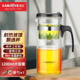 金灶（KAMJOVE） 飘逸杯茶道杯玻璃茶壶泡茶壶茶具玲珑杯泡茶器茶壶玻璃壶花茶壶 TP-300（1200ml）