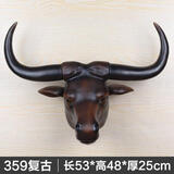 金福喜复古牛头挂件餐厅墙面壁挂饭店墙壁酒吧KYV挂墙装饰品动物头墙饰 ZH359复古色
