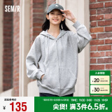 森马（Semir）梅花系列外套女宽松插肩袖刺绣2024秋季休闲连帽夹克109524108001