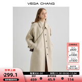 VEGA CHANG毛呢大衣女2024年冬新款大衣小个子高级感赫本风外套 燕麦色 M