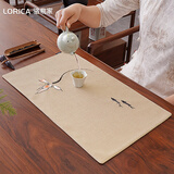 骆易家（Lorica）茶席新中式防水茶桌茶台茶具配件布艺长条禅意桌旗茶杯茶盘垫布 年年有余-【防水多丽丝麻】 杯垫9*9cm（单片装）