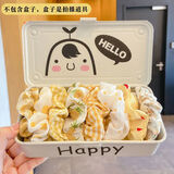 虔生缘大肠发圈女夏日组合发圈皮筋ins风高颜值可爱少女心简约百塔 水桃：八件装+收纳袋