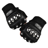 华臣羊新款耐磨男摩托车半指手套防护防摔钢壳半截手套骑行战术拳套 黑色 均码