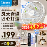 美的（Midea）【劲风酷爽】七叶轻音柔风电风扇家用遥控落地扇台式桌面小型风扇大风力节能立式摇头电扇 SAH30BK