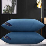 豪益泰枕头酒店星级枕芯一对家用单双人羽丝绒超柔软 宝石蓝【高枕】 枕头一对+枕套一对