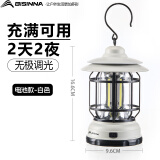 北山狼 户外露营灯 氛围灯 营地挂式LED手提灯 帐篷照明灯充电超长续航 电池款-白色