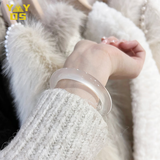 YYYDS 冰种飘花白玉髓手镯月光玛瑙女翡翠荔枝冻七夕情人节礼物送女友 月光玛瑙手镯-内径51-52mm