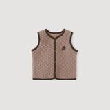 巴厘小猪婴儿马甲秋冬季2024新款儿童夹丝上衣蓄热保暖打底衫 摩卡色 80 cm