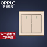 欧普照明（OPPLE）开关插座面板电源墙壁五孔插座家用5孔KG-W51 二开双控