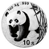 马甸藏品2000年-2024年熊猫银币含银量99.9%银 熊猫银币 2001年熊猫银币1盎司单枚