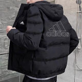 阿迪达斯 （adidas）羽绒服男装冬季新款运动服连帽防风保暖羽绒服休闲夹克外套 IZ4883/黑色连帽/店长推荐 XL