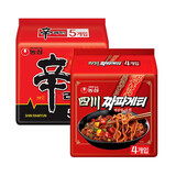 农心（NONGSHIM）韩国进口方便面 农心辛拉面 泡面辛辣味韩式拉面煮面速食汤面 辛拉面5袋+四川炸酱面4袋
