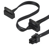 尘土 适用于联想电脑硬盘电源线 小4pin转sata一分二 小4P转Sata串口SSD硬盘供电线 4Pin转Sata电源线 大4Pin转双SATA电源线 45CM .