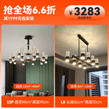 艾蓝格仕 【套餐包安装】现代简约客厅吊灯轻奢水晶智能灯北欧餐厅卧室灯 套餐15【客厅15头+餐厅L8】