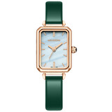 MG.ORKINA MG女士手表时尚简约小方表方形优雅石英腕表生日礼物送女友 浅月绿皮