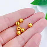 咏者金珠足金999转运珠小金珠黄金手链女路路通散珠DIY配件小金豆 4mm金珠亮面约0.04g
