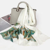 达芬奇密码真丝丝巾女100%桑蚕丝纱巾高档披肩母亲节妈妈生日礼物送长辈礼盒 日映荷塘