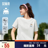 森马（Semir）罗小黑短袖T恤女印花俏皮上衣夏2024卡通圆领套头衫109324100002