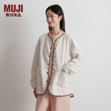 无印良品（MUJI）女式抓绒开衫 女士睡衣上衣可外穿外套 单件家居服秋冬长袖 象牙色 L（165/88A）