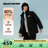 斯凯奇skechers秋冬情侣同款宽松羽绒服男女短款加厚保暖抗皱拉链外套