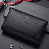 金利来手包2025年新款时尚鳄鱼纹真皮多功能男士手抓包商务休闲潮流手拿 大号带密码锁（23.5*15*5.5cm)