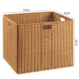 ken's大号收纳筐塑料藤编抽屉式整理篮带盖玩具收纳箱北欧 浅咖色50X38X38cm无盖