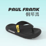 paul frankPaul Frank/大嘴猴人字拖鞋男士夏季外穿踩屎感eva夹脚防滑沙滩鞋 人字拖黑色 36-37