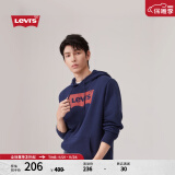 Levi's【情侣同款】李维斯连帽卫衣oversize落肩LOGO印花 藏蓝色 19622-0007 M