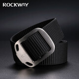 岩途（ROCKWAY）ROCKWAY岩途 纯钛防金属过敏尼龙腰带男士帆布裤腰带休闲户外皮带 拉丝扣黑色 (135cm)XL