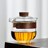 美斯尼 玻璃盖碗茶杯泡茶碗泡茶器防烫手抓壶功夫茶具 晨茗盖碗 200毫升