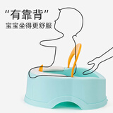 洗屁屁神器宝宝洗屁股神器儿童免蹲洗pp盆婴儿女童女孩带靠背马桶beecosy贝可斯 升级靠背软垫 静谧蓝+喷瓶+挡尿板+刷子+挂勾+塞