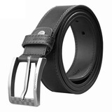 七匹狼 (SEPTWOLVES) 男士皮带 英伦风尚系列牛皮针扣腰带  黑色7A127236000