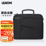 乐上（LEXON）商务单肩包男13.3英寸苹果笔记本电脑包斜挎包时尚公文包黑色