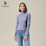 U.S. POLO ASSN.保罗针织衫秋冬季长袖T恤保暖羊毛衫打底衫时尚百搭 灰色004【高领】 L