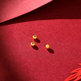 梦金园黄金转运珠足金本命年金珠手绳情侣路路通送女友生日礼物