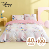 迪士尼（Disney）全棉四件套儿童学生家用双人床被套床单被罩枕套 水彩雪白1.5m床