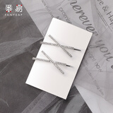 番易发夹/一字夹/带钻A1ZO-少女淑女边夹侧边夹刘海碎发夹子甜美头饰 银色交叉夹2只
