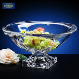 BOHEMIA捷克进口欧式大气水晶玻璃果盘礼品家居饰品创意时尚高脚水果盘 21021透明果斗