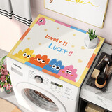 艾维乐 滚筒洗衣机防尘罩套防水防晒冰箱顶盖布皮革床头柜盖巾洗衣机垫 麦兜宝宝 60*60cm(防油防尘防水)