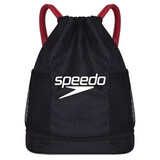 速比涛Speedo游泳包干湿分离双肩包防水束口收纳包大容量便携泳包 新款黑色红绳