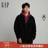 Gap男女装秋冬款LOGO抱抱绒立领运动卫衣817851休闲上衣 黑色 180/96A(M)