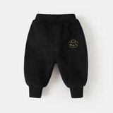 婴儿裤子冬装宝宝长裤新款洋气儿童休闲裤秋冬男保暖裤女 黑色 80cm